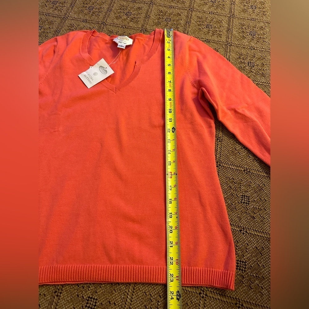 Talbots Pima Cotton Coral Sweater Size Medium NWT - Picture 6 of 8